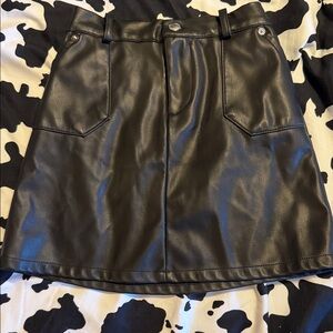Black Leather Mini Skirt